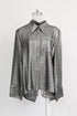 Women's Roland Mouret Button Down Blouse in Silver Polyamide