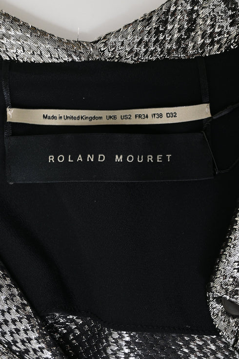 Women's Roland Mouret Button Down Blouse in Silver Polyamide