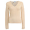 Women's Jil Sander V-Neck Sweater in Beige Cashmere