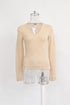 Women's Jil Sander V-Neck Sweater in Beige Cashmere