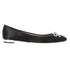 Women's Aquazzura Parisina Crystal Embellished Ballet Flats in Black Satin