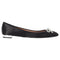 Women's Aquazzura Parisina Crystal Embellished Ballet Flats in Black Satin
