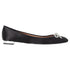 Women's Aquazzura Parisina Crystal Embellished Ballet Flats in Black Satin
