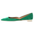 Women's Aquazzura Maia Ballet Flats in Green Suede