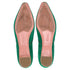 Women's Aquazzura Maia Ballet Flats in Green Suede