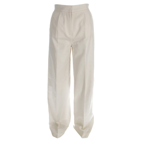 Women's Joseph High-Rise Straight-Leg Trousers in White Silk
