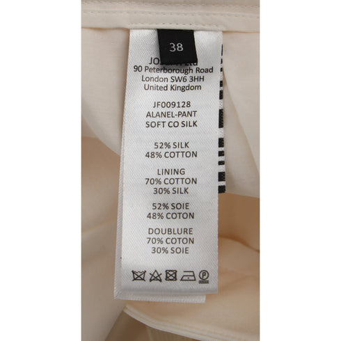 Women's Joseph High-Rise Straight-Leg Trousers in White Silk
