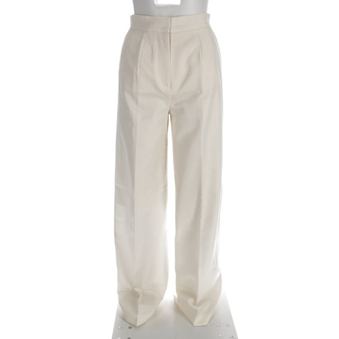 Women's Joseph High-Rise Straight-Leg Trousers in White Silk