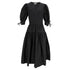 Women's Ulla Johnson Cintia Puffed Sleeve Midi Dress in Black Cotton