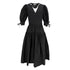 Women's Ulla Johnson Cintia Puffed Sleeve Midi Dress in Black Cotton