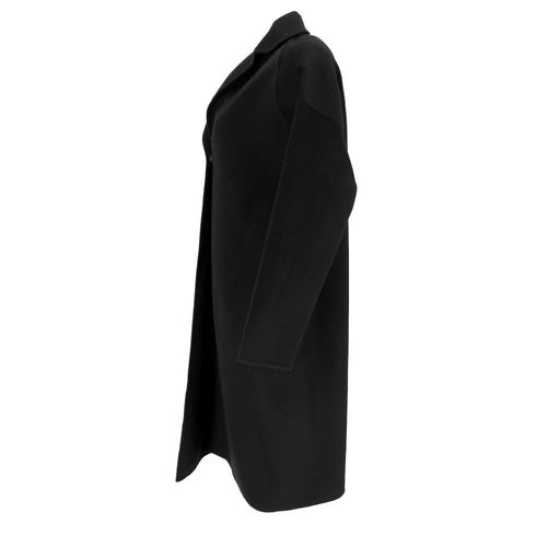 Women's Stella Mccartney Hidden Buttoned Coat in Black Wool