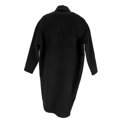 Women's Stella Mccartney Hidden Buttoned Coat in Black Wool