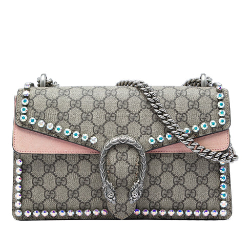 Dionysus Bag Crystal Embellished GG Coated Canvas Small