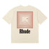 Rhude T-shirts Chevron Red Printed Cotton Casual Short Sleeve Men and Women