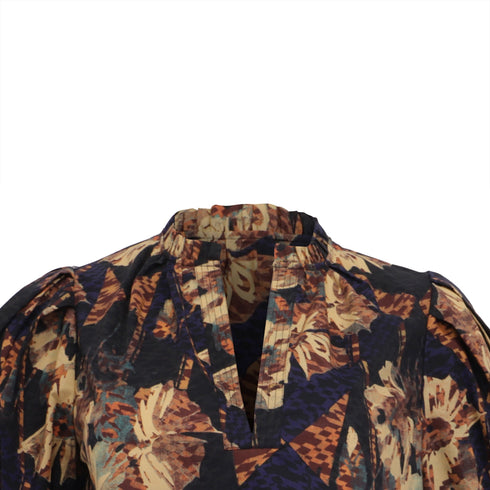 Women's Ulla Johnson V-Neck Blouse in Floral Print Cotton