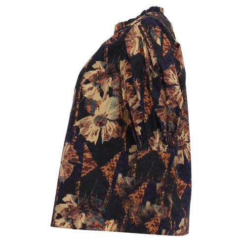Women's Ulla Johnson V-Neck Blouse in Floral Print Cotton