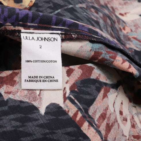Women's Ulla Johnson V-Neck Blouse in Floral Print Cotton