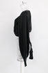 Women's Zimmermann Long Sleeve Wrap Cropped Top in Black Silk