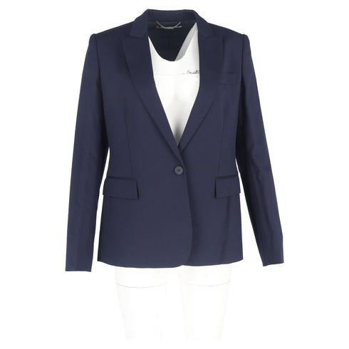 Women's Stella Mccartney Single-Breasted Blazer and Trousers Suit in Navy Blue Wool