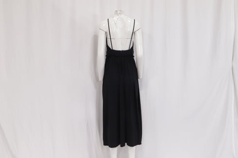 Women's Ulla Johnson Freya Cut Out Accent Midi Dress in Black Cotton