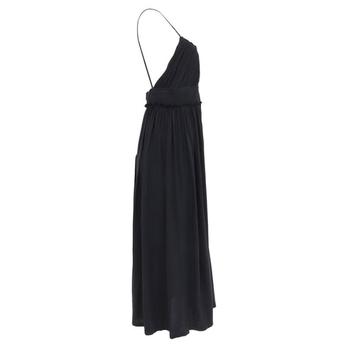 Women's Ulla Johnson Freya Cut Out Accent Midi Dress in Black Cotton