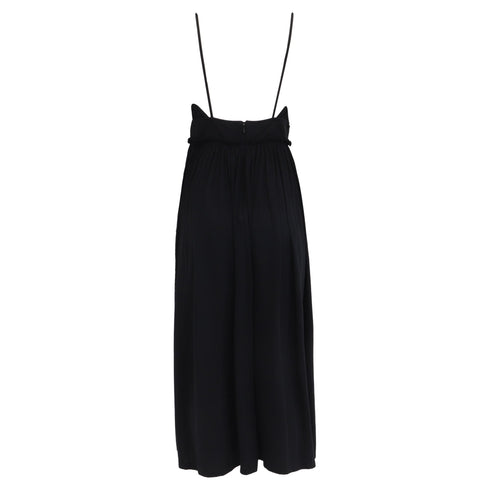 Women's Ulla Johnson Freya Cut Out Accent Midi Dress in Black Cotton