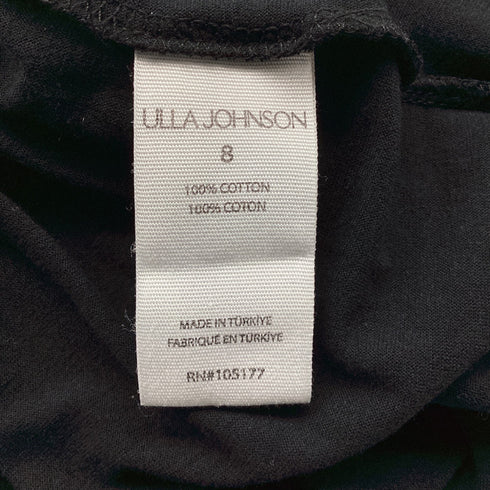 Women's Ulla Johnson Freya Cut Out Accent Midi Dress in Black Cotton