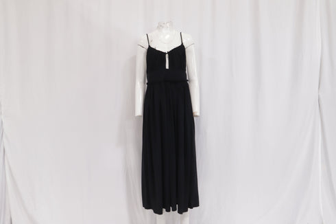 Women's Ulla Johnson Freya Cut Out Accent Midi Dress in Black Cotton