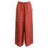 Women's Max Mara Robin Wide-Leg Tiger-Print Trousers in Burgundy Silk