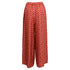 Women's Max Mara Robin Wide-Leg Tiger-Print Trousers in Burgundy Silk