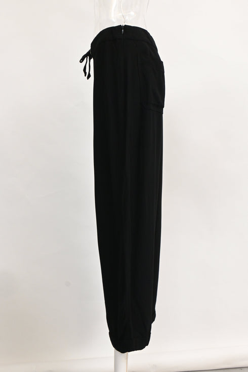 Women's A.P.C. Drawstring Pants in Black Polyester