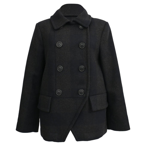 Women's Vivienne Westwood Double-Breasted Peacoat in Black Wool
