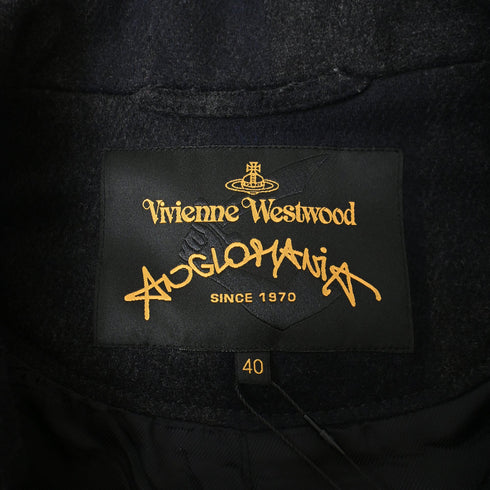 Women's Vivienne Westwood Double-Breasted Peacoat in Black Wool