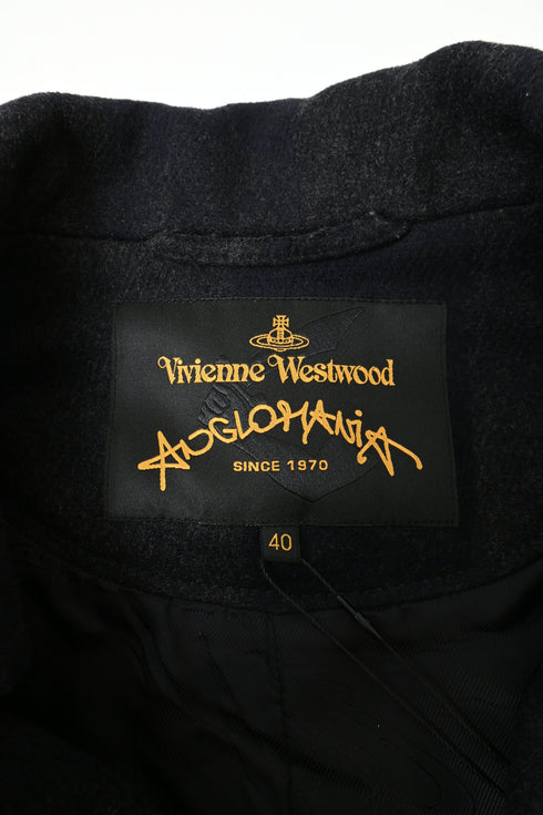 Women's Vivienne Westwood Double-Breasted Peacoat in Black Wool