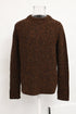 Men's Jil Sander Knitted Round Neck Sweater in Brown Alpaca Wool
