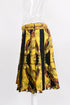 Women's Moschino Couture Baroque-Print Pleated Mini Skirt in Gold Polyester