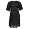 Women's Erdem Aliya Floral-Lace Mini Dress in Black Polyester