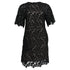 Women's Erdem Aliya Floral-Lace Mini Dress in Black Polyester