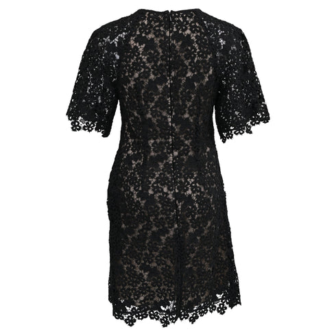 Women's Erdem Aliya Floral-Lace Mini Dress in Black Polyester