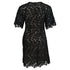 Women's Erdem Aliya Floral-Lace Mini Dress in Black Polyester