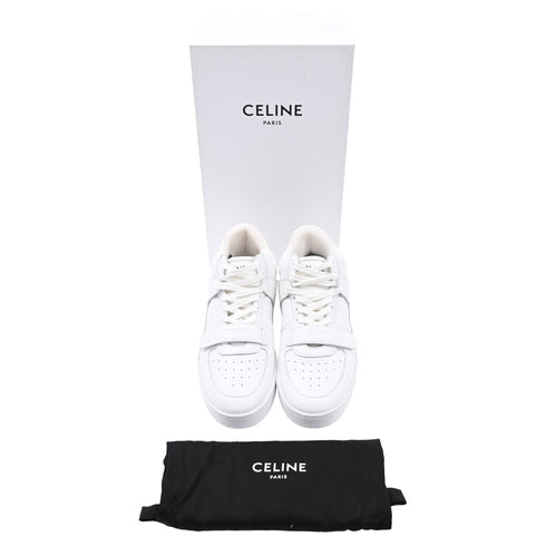 Men's Celine High Top CT. 02 Mid Sneakers in White Leather
