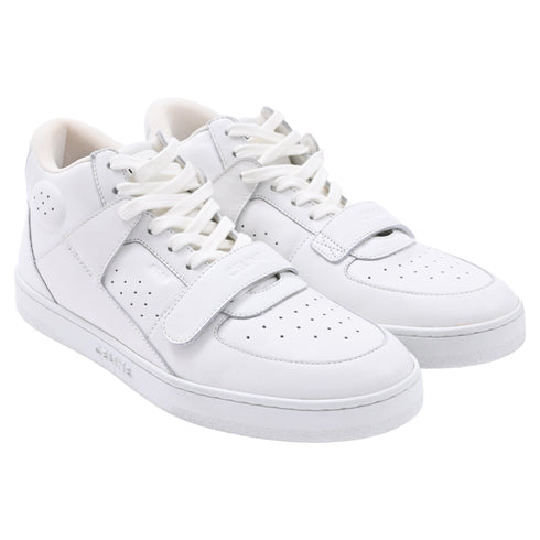 Men's Celine High Top CT. 02 Mid Sneakers in White Leather