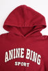 Women's Anine Bing Alec Hoodie in Red Cotton