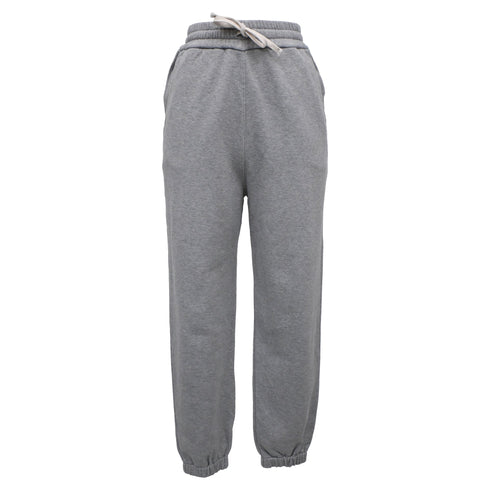Women's Miu Miu Embroidered Logo Track Pants in Grey Cotton