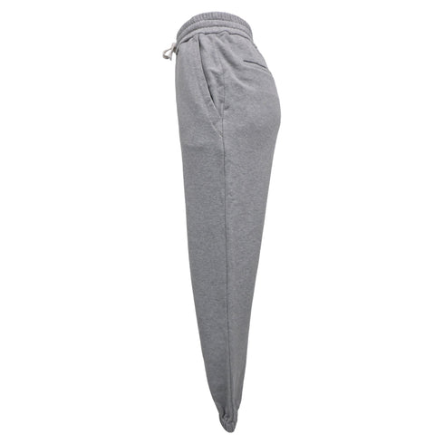 Women's Miu Miu Embroidered Logo Track Pants in Grey Cotton