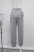 Women's Miu Miu Embroidered Logo Track Pants in Grey Cotton