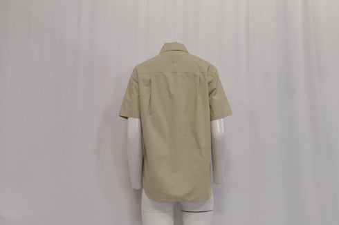 Women's Vince Short Sleeve Poplin Button-Up Shirt in Khaki Cotton