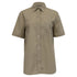Women's Vince Short Sleeve Poplin Button-Up Shirt in Khaki Cotton