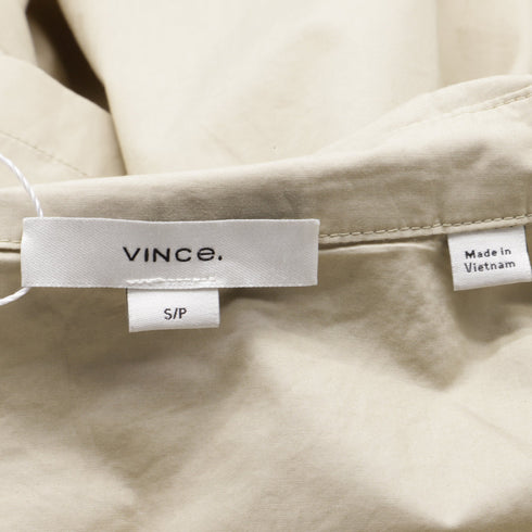 Women's Vince Short Sleeve Poplin Button-Up Shirt in Khaki Cotton
