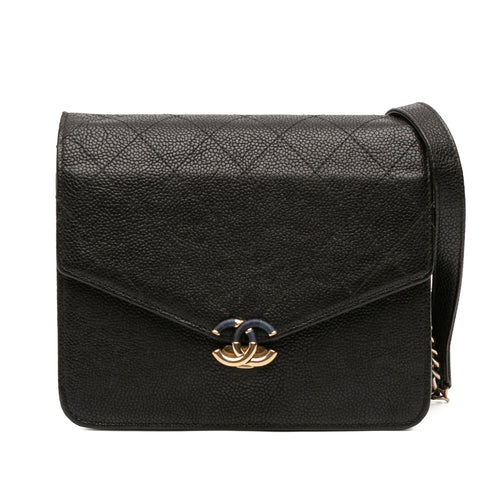 Thread Around Wallet on Chain Quilted Caviar
